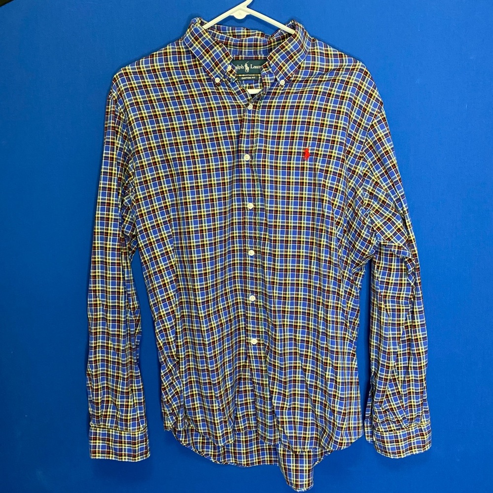 Blue/Yellow Ralph Lauren Plaid Button-Down